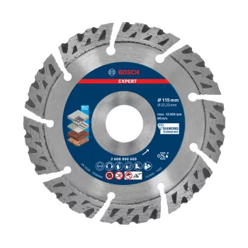   Bosch EXPERT MultiMaterial gyémánt vágótárcsa 115x2,2 mm, 22,23 vasbeton, kő, hosszú élettartam