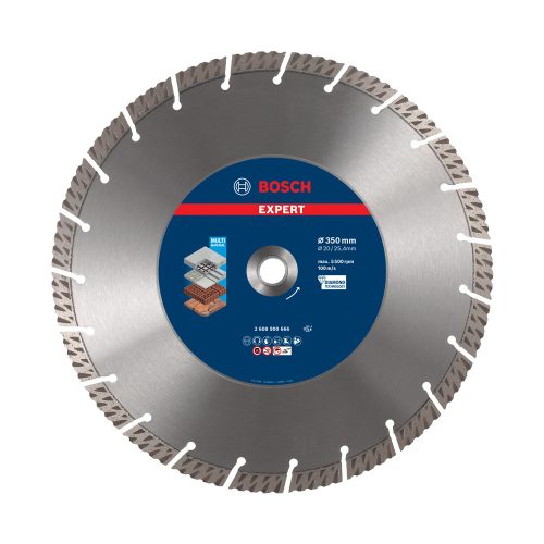 Bosch EXPERT MultiMaterial gyémánt vágótárcsa 350x3,3 mm,20/25,4 vasbeton,kő, hosszú élettartam