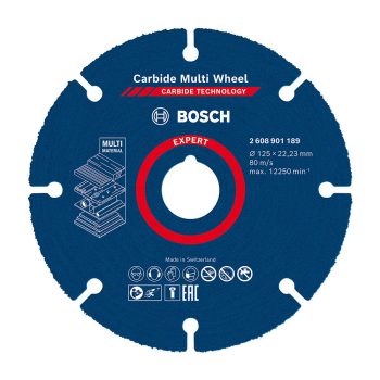   Bosch EXPERT Karbid Multi vágótárcsa 125 mm M14, keményfa, műanyag, szöges fa, gipszkarton