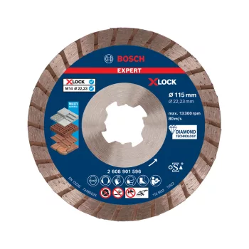   Bosch EXPERT MultiMaterial Turbo X-Lock,M14 gyémánt vágótárcsa 115mm beton, hosszú élettartam (Regisztrációval akár ajándék is elérhető!)