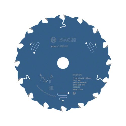 Bosch EXPERT Wood körfűrészlap 168x1,8/1,2 20mm, T16 fog kézi fűrészekhez, fához