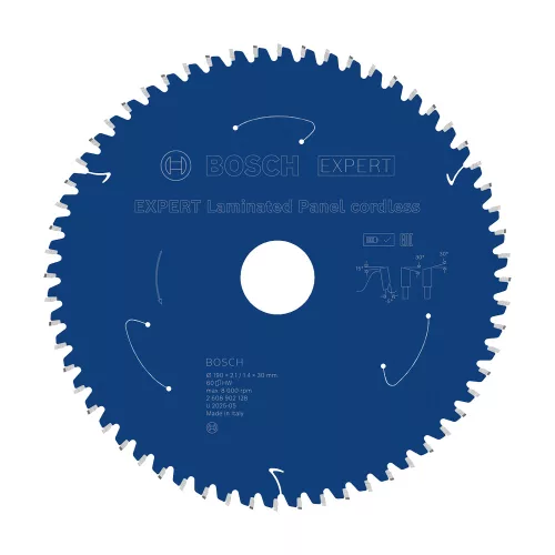 Bosch EXPERT körfűrészlap 190x2,1/1,4 20mm, T60 fog akkus kézi fűrészekhez, parkettához