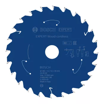   Bosch EXPERT Wood körfűrészlap akkumulátoros körfűrészekhez 136x1,5/1,2 20 mm, T24 fog, fához