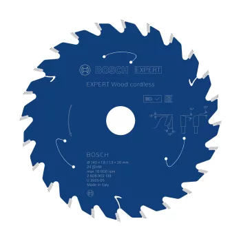   Bosch EXPERT Wood körfűrészlap akkumulátoros körfűrészekhez 140x1,8/1,3 10 mm, T24 fog, fához