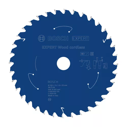 Bosch EXPERT Wood körfűrészlap akkumulátoros körfűrészekhez 165x1,5/1,3 20 mm, T36 fog, fához