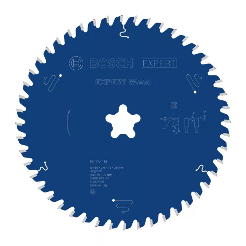 Bosch EXPERT Wood körfűrészlap 190x2,4/1,6 Csillag, T48 fog, ATB asztali fűrészekhez, fához