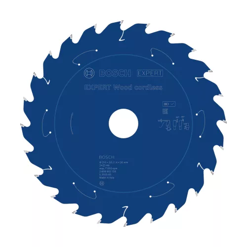 Bosch EXPERT Wood körfűrészlap akkus asztali körfűrészekhez 210x1,7/1,2 30 mm, T24 , fához