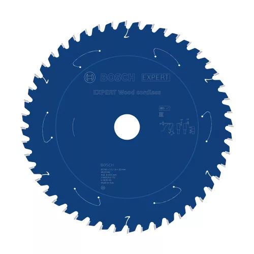 Bosch EXPERT Wood körfűrészlap akkus gérvágó fűrészekhez 250x2,1/1,6 30 mm, T48 , fához