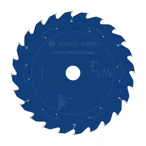 Bosch EXPERT Wood körfűrészlap akkus asztali körfűrészekhez 254x2,1/1,6 30 mm, T24 , fához