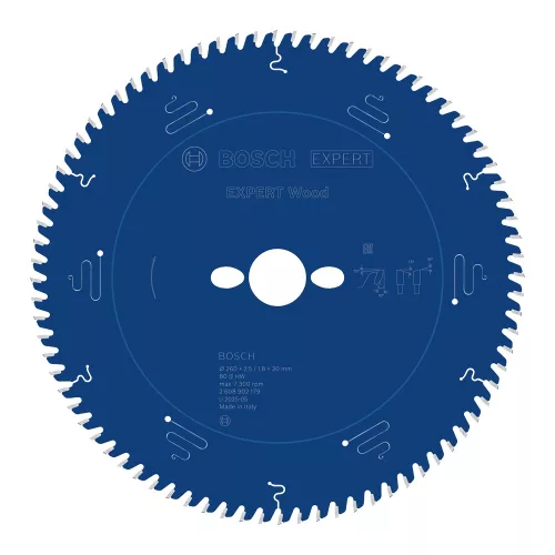 Bosch EXPERT Wood körfűrészlap 260x2,8/1,8 30 T80 fog, ATB asztali fűrészekhez, fához