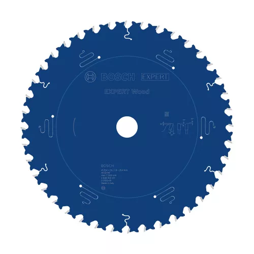 Bosch Expert for Wood körfűrészlap 254 x 2,6/1,8 x 25,4 mm, T=40