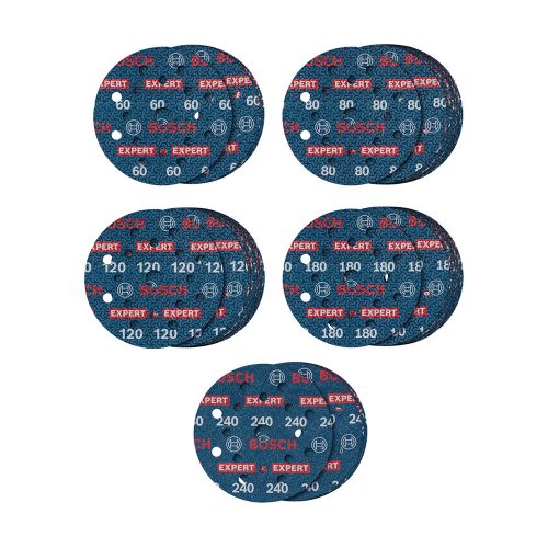 Bosch EXPERT O780 Foil csiszolófólia készlet, 125mm, 5xG60, 15xG80, 15xG120, 15xG180, 5xG240