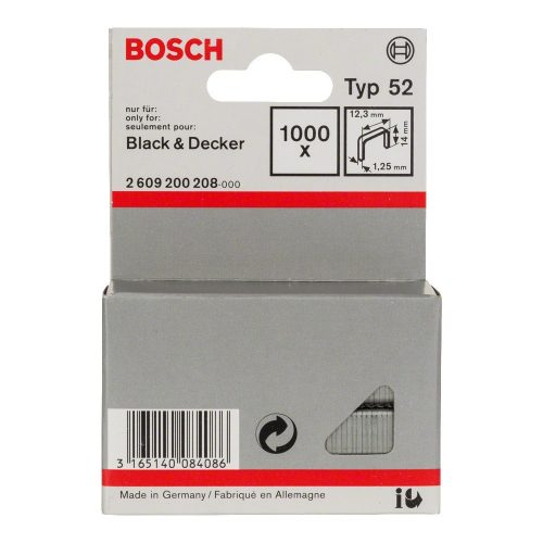 Bosch laposhuzal tűzőkapocs Type 52 14mm 1000db