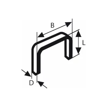 Bosch Tűzőkapocs D-csúccsal Type 54, 14 mm, 1000 db
