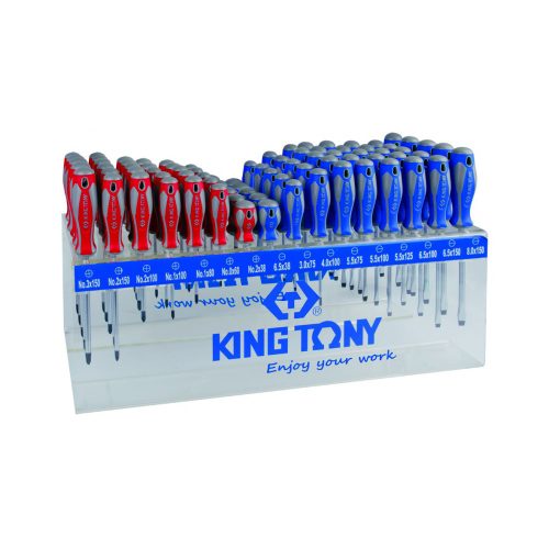 King Tony csavarhúzó készlet+polc 96 részes (31416MR)
