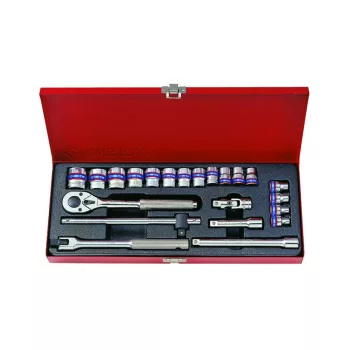   King Tony kézi 3/8" dugókulcs készlet 6* 22 részes (3523MR)