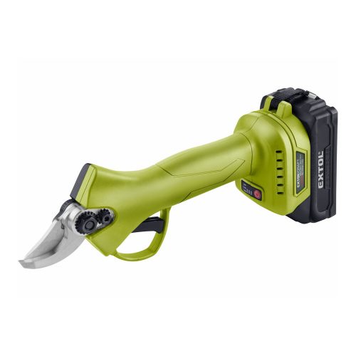 Extol Craft akkus metszőolló, Power Share, kefementes motor, kofferban; 1db 2000 mAh Li-ion akku 