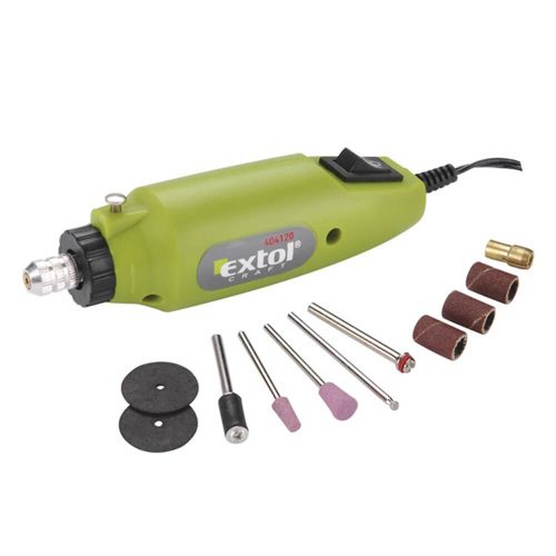 Extol Craft mini köszörű és fúrógép+tartozékok 12V