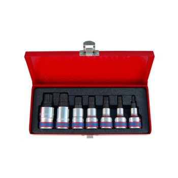   King Tony 1/2" spline bitfej készlet M6-M18 7 részes (4117PR)