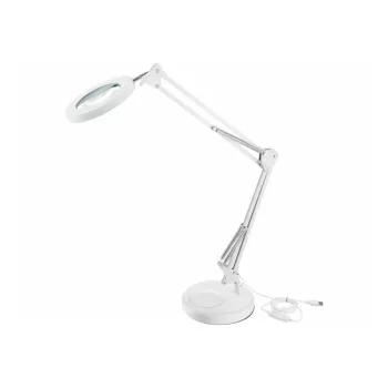   Extol Light nagyító LED lámpa, asztali, Fehér, 7 W COB, 2400 Lm, 5× nagyítás; mechanikusan állíth