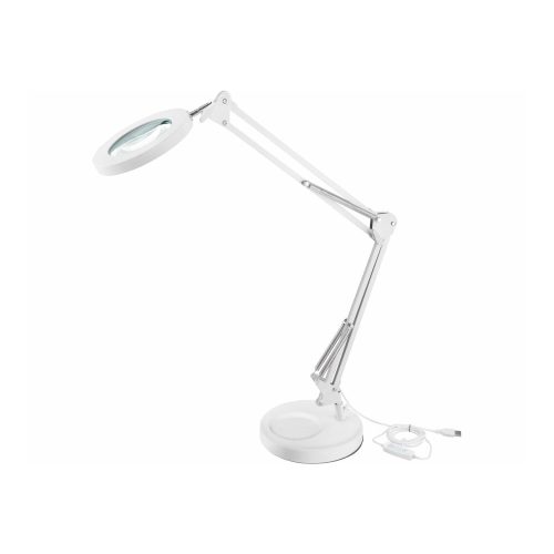 Extol Light nagyító LED lámpa, asztali, Fehér, 7 W COB, 2400 Lm, 5× nagyítás; mechanikusan állíth