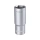 Fortum dugófej, hosszított, 1/2", 24mm, 61CrV5, mattkróm, 77mm hosszú