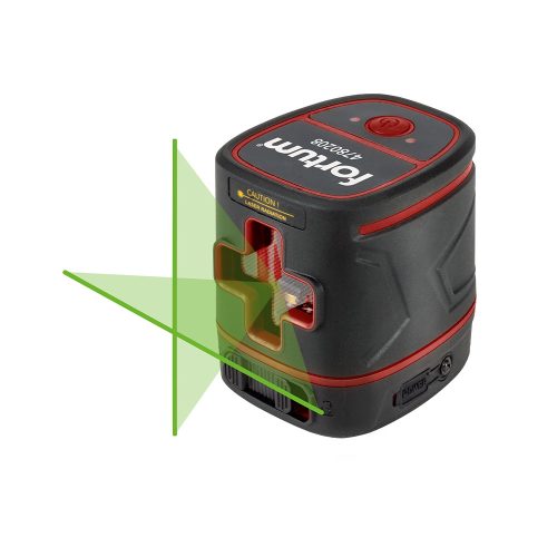 Fortum akkus automatikus lézeres vízszintező, ZÖLD 3,7V 1,4 Ah, pontosság: 0,3mm/1m, 1/4" menet