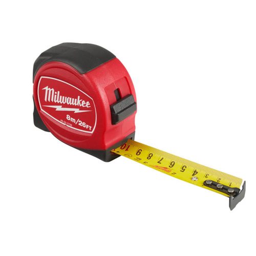 Milwaukee Slimline mérőszalag 8m/25mm (Metrikus/Angolszász)