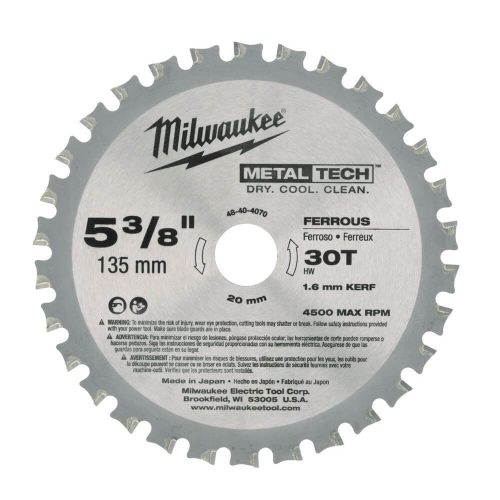 Milwaukee körfűrészlap fémhez 135x1,6x20mm 30 fog