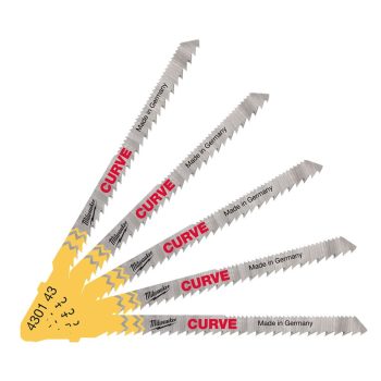   Milwaukee Curve dekopírfűrészlap fához és műanyaghoz 75x2,5mm 5db/cs