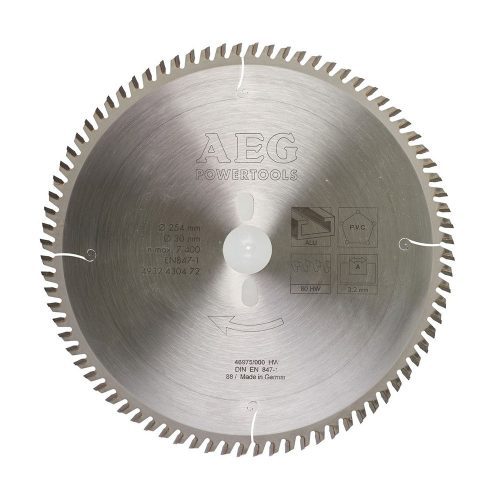 AEG körfurészlap alumíniumhoz 254x30x80 fogas