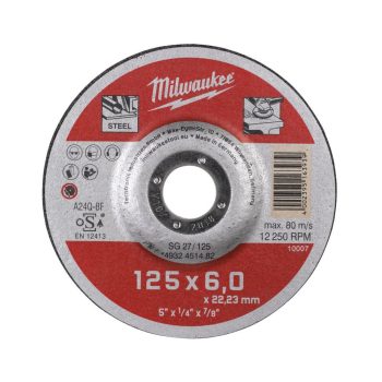 Milwaukee csiszolókorong fémhez WSG27 125x6mm