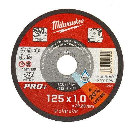 Milwaukee SC41 PRO+ vágókorong fémhez egyenes 125x1mm