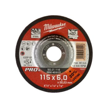   Milwaukee SG27 PRO+ csiszolókorong fémhez hajlított 115x6mm