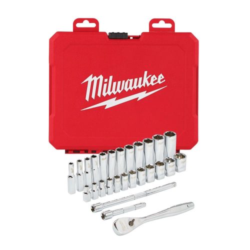 Milwaukee racsnis dugókulcs készlet metrikus méret 1/4" 28 részes