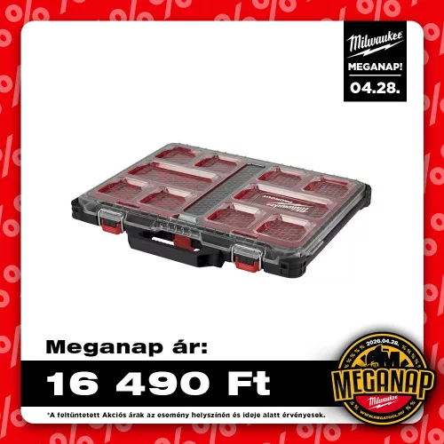 Milwaukee Packout kompakt keskeny rendszerező 500x380x65mm