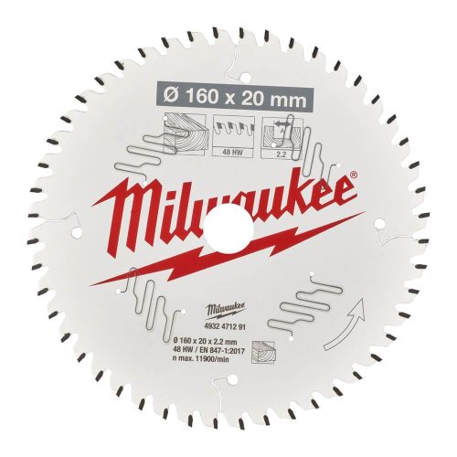 Milwaukee körfűrészlap fához 160x20x2,2 48fog