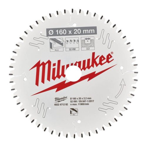 Milwaukee körfűrészlap alumíniumhoz 160x20x52