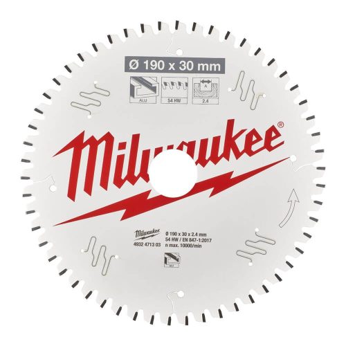 Milwaukee körfűrészlap alumíniumhoz 190x30x2,4 54fog