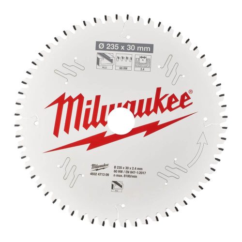 Milwaukee körfűrészlap alumíniumhoz 235x30x2,4 60fog