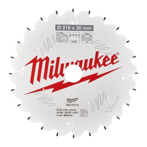 Milwaukee körfűrészlap fához 216x30x2,4 24fog