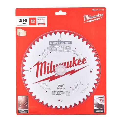 Milwaukee körfurészlap fához 216x2,4x30mm 48 fog CSB MS W (4932430720)