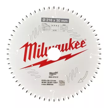 Milwaukee körfűrészlap fához 216x30x2,4 60fog