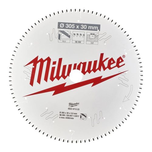 Milwaukee körfűrészlap alumíniumhoz 305x30x3 96fog