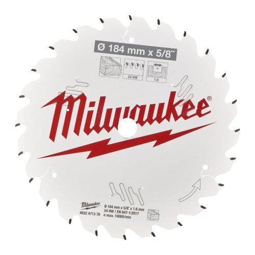 Milwaukee körfűrészlap fához 184x5/8x1,6 24fog