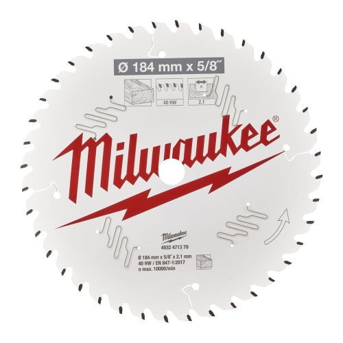 Milwaukee körfűrészlap fához 184x5/8x2,1 40fog