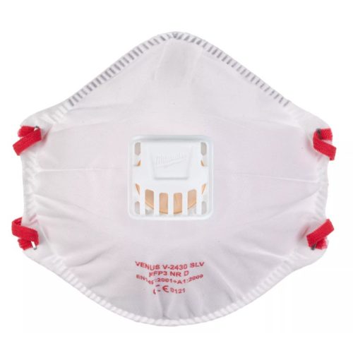 Milwaukee FFP3 szelepes légzésvédő maszk csésze alakú 10 db/doboz