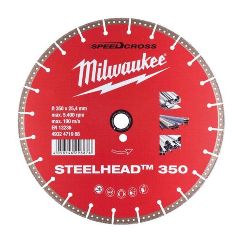 Milwaukee gyémánt vágótárcsa STEELHEAD 350