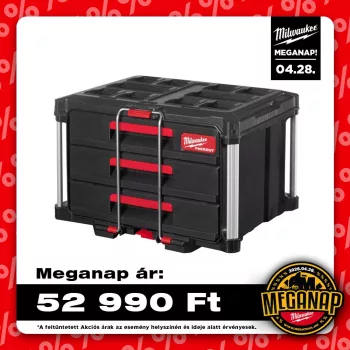 Milwaukee Packout 3 fiókos tároló láda