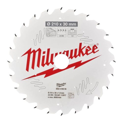 Milwaukee körfurészlap 210x30x1,9 24fog